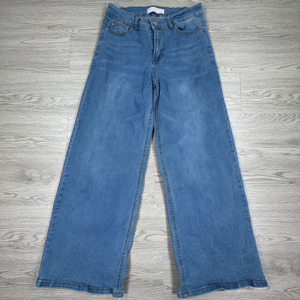 Angels of Difference‎ Women Jeans Wide Leg Medium Wash Blue 8/29 High Rise